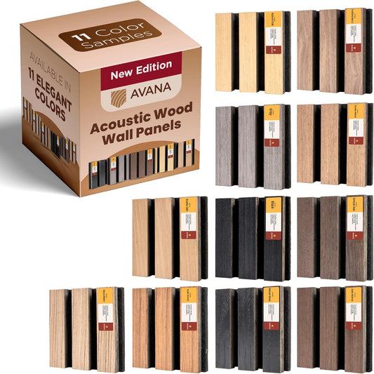 Avana Acoustic Wall Panels Color Samples Pack - Premium Wood Panels for Wall Decor - Interior Sound Proofing and Acoustic Panels-VerdiqueGarden