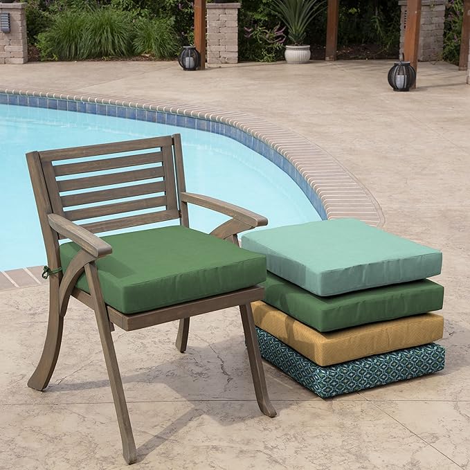 Arden Outdoor Seat Cushion, 19 x 19, Rain-Proof, Fade Resistant Bright Moss Green Leala-VerdiqueGarden