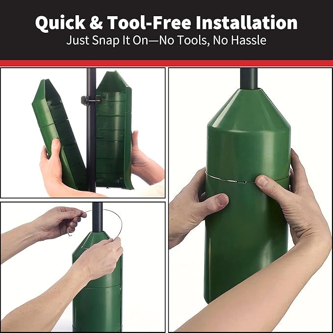 iPrimio 18" Squirrel Baffle – Easy Install Wrap Around Design: Durable Weather-Resistant Bird Feeder Baffle for Poles, Protects Hanging Feeders, No-Tool Setup, 2 Pack-VerdiqueGarden