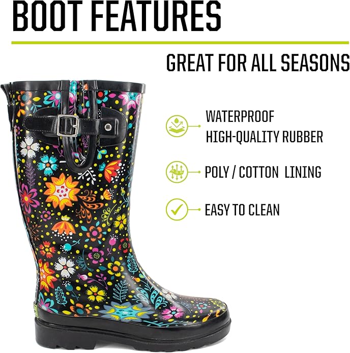 Western Chief Women's Tall Waterproof Rain Boot Outdoor Garden Shoes-VerdiqueGarden
