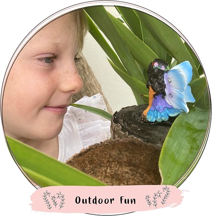 WILD PIXY Indoor Fairy Figurine – Miniature Fairy for Gardens, Ornaments, or Cake Toppers, Fairy Garden Decor and Accessories, Premium Resin, Designer Gift Box with Poem Card-VerdiqueGarden