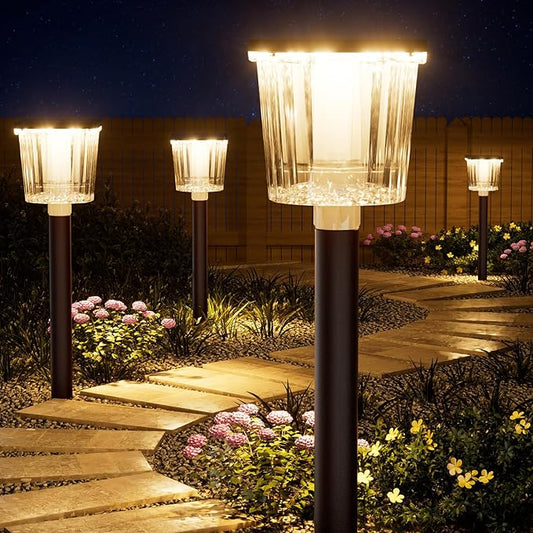 Super Bright Solar Pathway Lights Outdoor Powered,Adjustable Warm&Cool White,Waterproof IP65 Garden Decor Landscape Lighting Outside for Yard/Patio/Walkway/Driveway/Landscape (Cocoa Brown, 6 Pack)-VerdiqueGarden