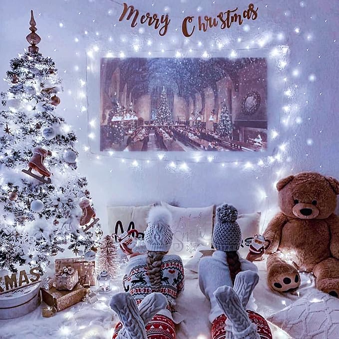 JMEXSUSS 66ft 200 LED White Christmas Lights Indoor Bedroom, Connectable White String Lights Outdoor Clear Wire, 8 Modes Twinkle String Lights Plug in for Room Tree Wedding Christmas Decoration-VerdiqueGarden