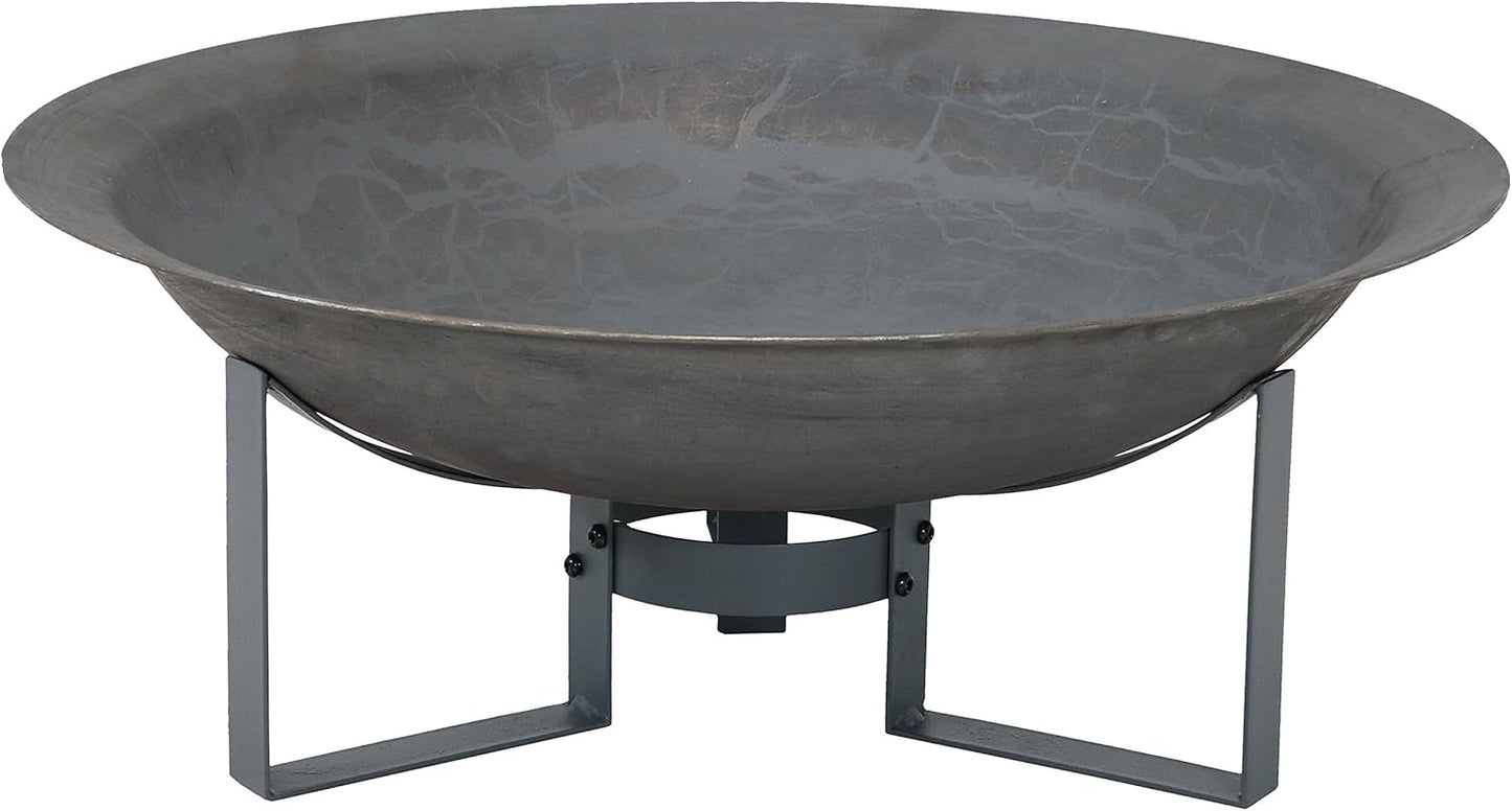 Sunnydaze 24-Inch Cast Iron Modern Fire Pit Bowl with Stand - Lightweight and Portable Design-VerdiqueGarden