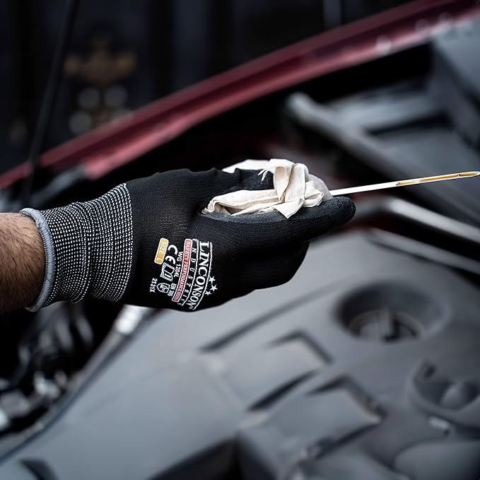 linconson 12 Pack Safety Performance Series Construction Mechanics Wrinkle Latex Work Gloves-VerdiqueGarden