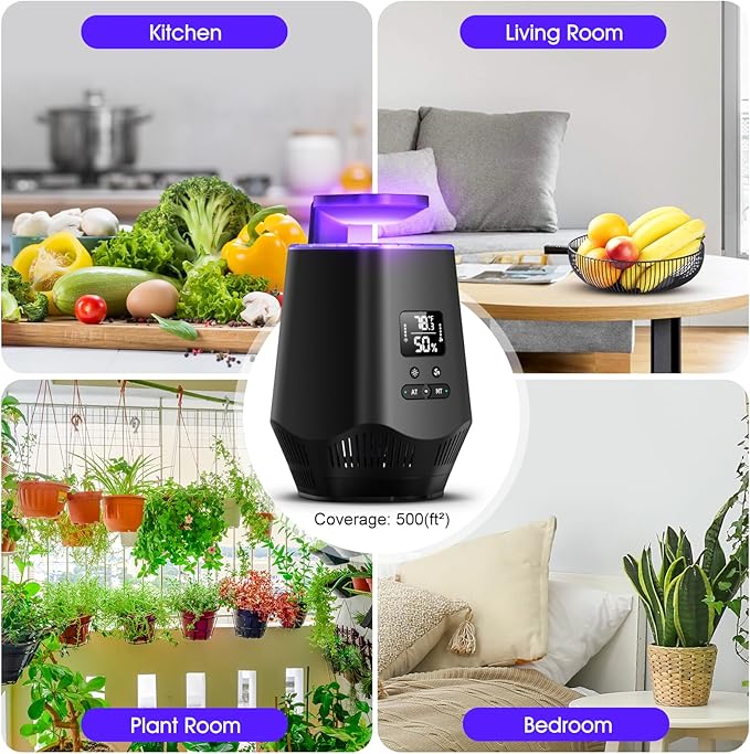 Fruit Fly Traps for Indoors, Gnat Traps for House Indoor Fly Trap Indoor, Effective Fruit Fly Traps Bug Zapper Indoor Mosquito Trap for House Plant Pest Control with 10PCS Refills-VerdiqueGarden