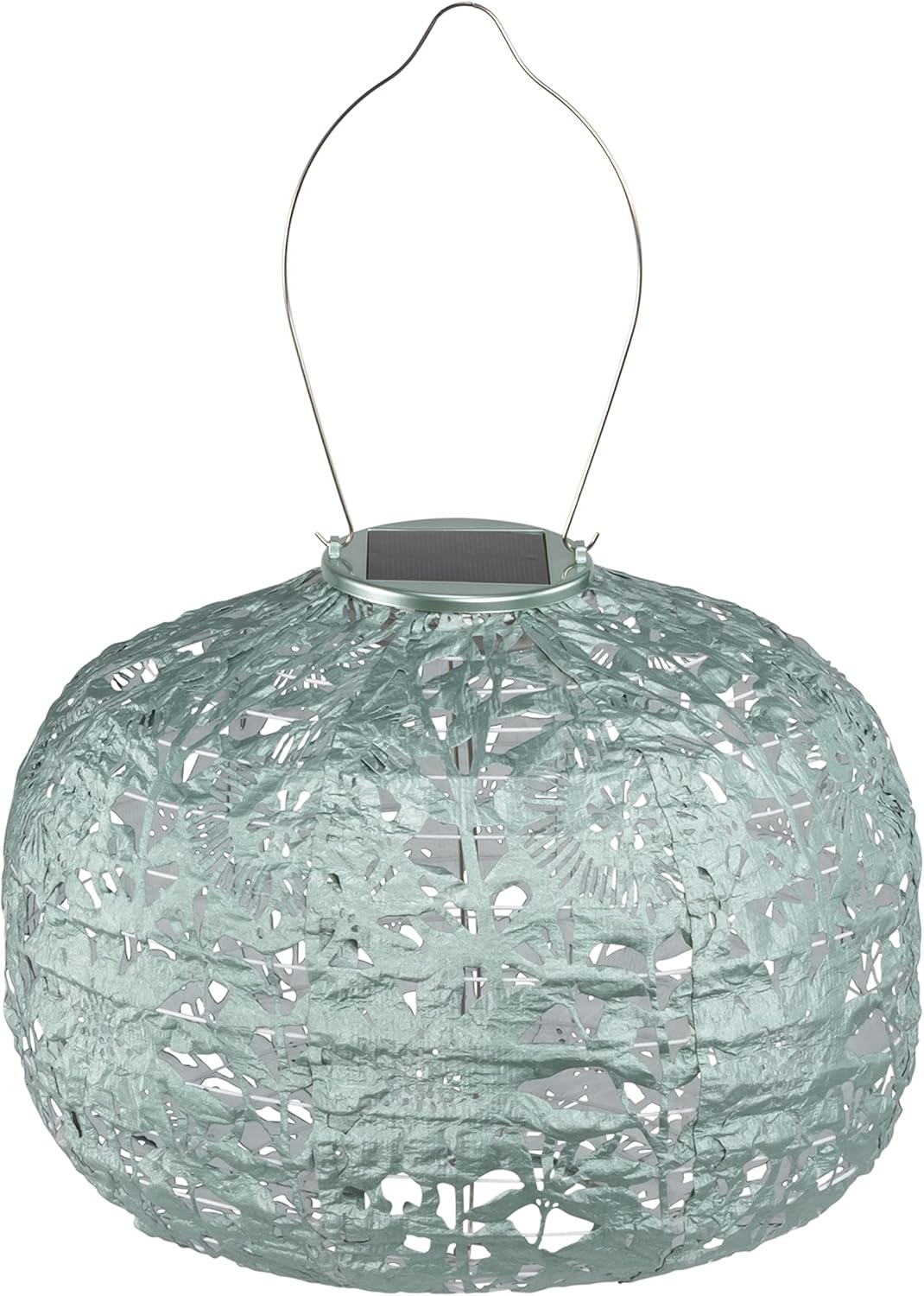 Allsop Soji Stella - Floral Punch - Square Sunflower - 11" Outdoor Solar Lantern - Sage-VerdiqueGarden