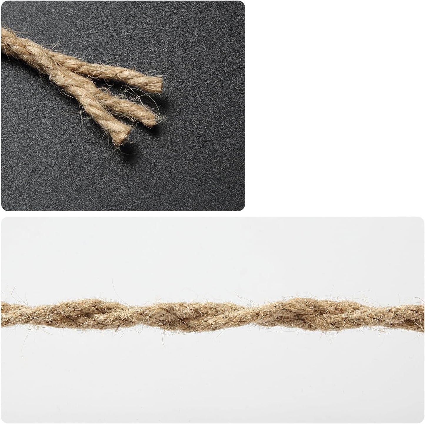 1/6 in (4mm) X 164 Ft (50meter) Natural Sisal Hemp Rope Heavy Duty Thick Twine for Cat Scratcher Post Tree, Garden, Binding, Crafts Packing Material-VerdiqueGarden