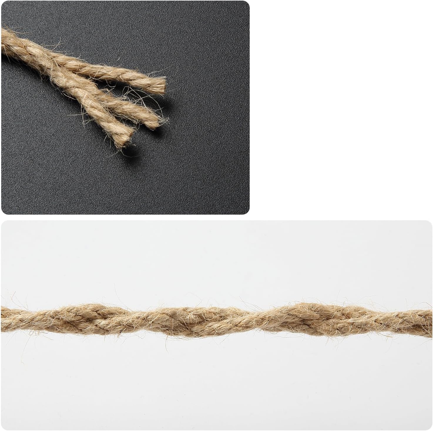1/6 in (4mm) X 328 Ft (100meter) Natural Sisal Hemp Rope Heavy Duty Thick Twine for Cat Scratcher Post Tree, Garden, Binding, Crafts Packing Material-VerdiqueGarden
