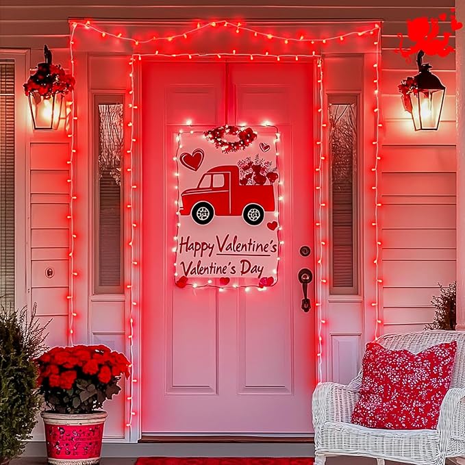 JMEXSUSS Red Christmas Lights Clear Wire, 66ft 200 LED Red Christmas String Lights Outdoor Indoor Plug in, 8 Modes Red String Twinkle Fairy Lights for Room Party Tree Decorations-VerdiqueGarden