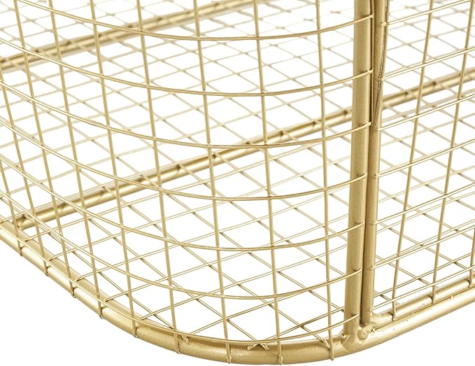 Deco 79 Metal Decorative and Functional Storage Basket Deep Basket Organizer with Round Handles, Basket for Storage 20" x 18" x 19", Gold-VerdiqueGarden
