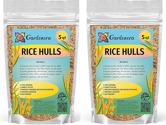 Sustainable Gardening Made Easy: Gardenera Rice Hulls - Harness The Power of Natural Mulch and Plant Protection - 10 QUARTS-VerdiqueGarden