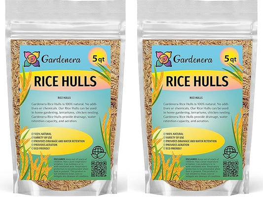 Sustainable Gardening Made Easy: Gardenera Rice Hulls - Harness The Power of Natural Mulch and Plant Protection - 10 QUARTS-VerdiqueGarden