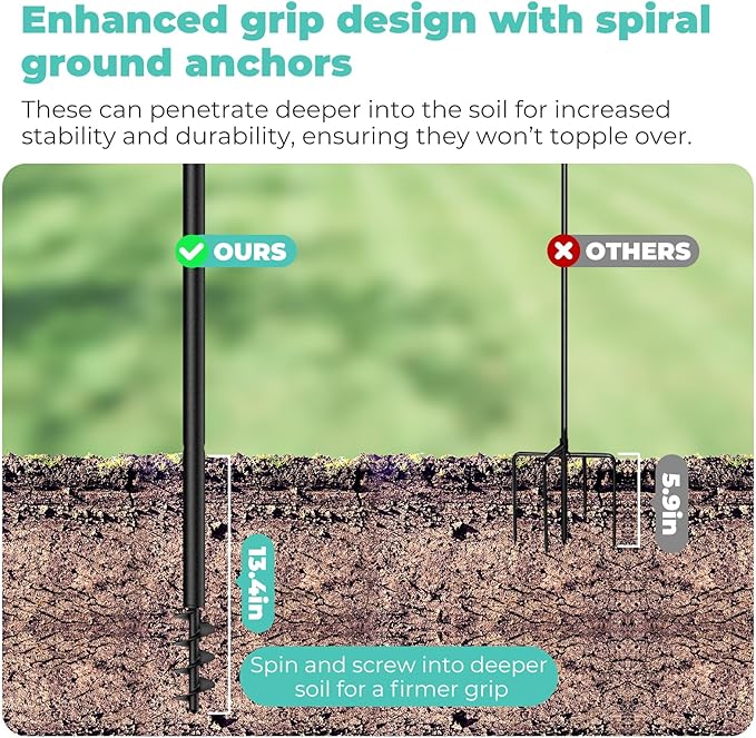 Mrcrafts Bird Feeder Hook for Outdoor, 82 Inch Hevy Duty Bird Feeder Poles, Bird Feeder Stand Station, Garden Hook for Hanging Plants, Lanterns, Hummingbird Feeders-VerdiqueGarden