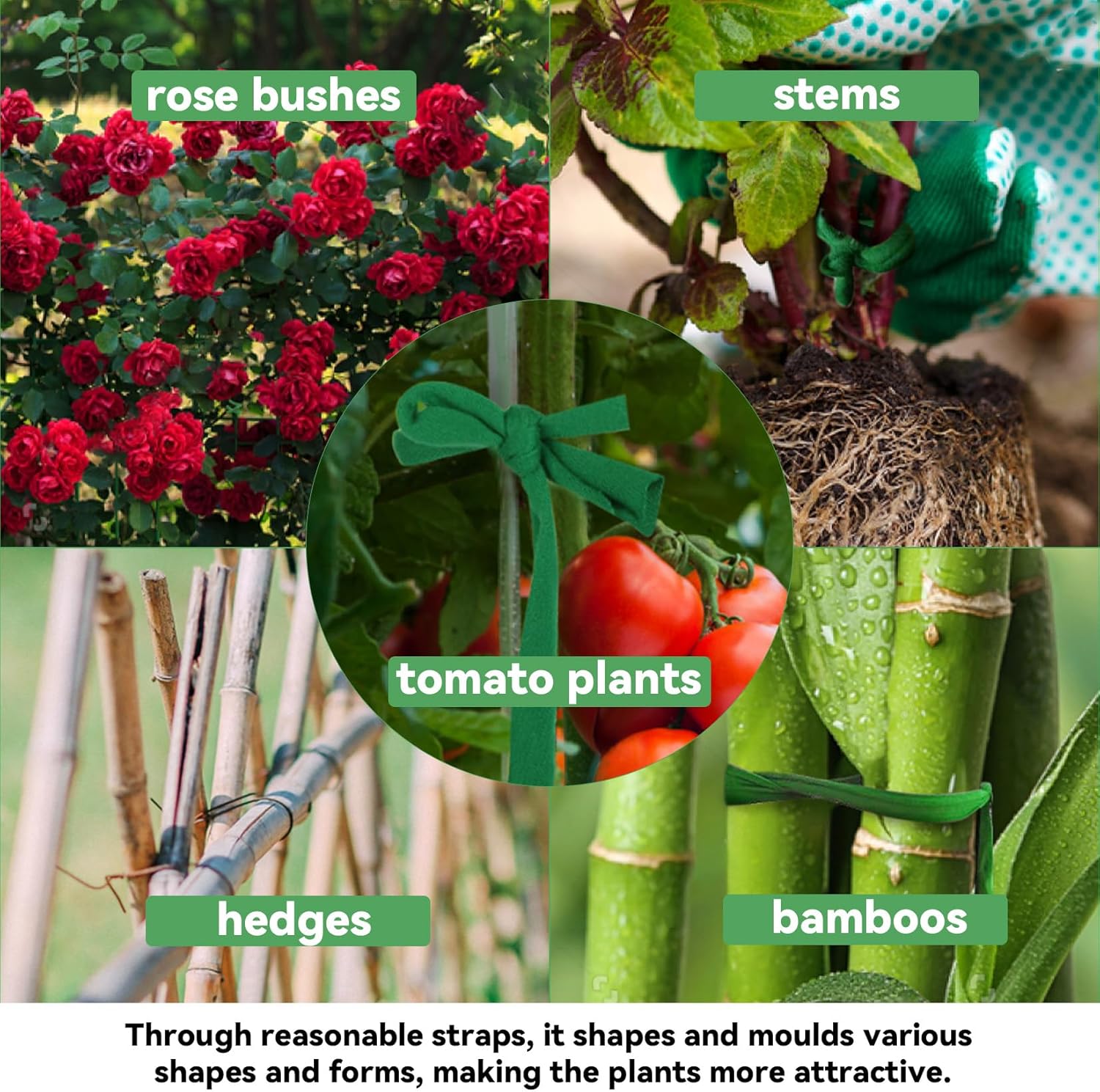 2 Pack Garden String - Plant Ties, Garden Twine, Gardening Tape, Tree Support, Stretchy Trap for Trees,Flowers,Green Soft Ties for All Plants All Gardeners(35M/Roll,115FT)-VerdiqueGarden