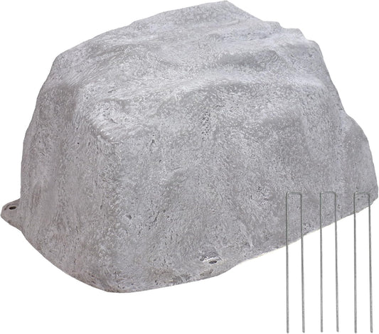 Sunnydaze 14” H Polyresin Faux Landscape Rock Cover - Lightweight Fake Rock Well Pump Cover for Outside - Gray-VerdiqueGarden