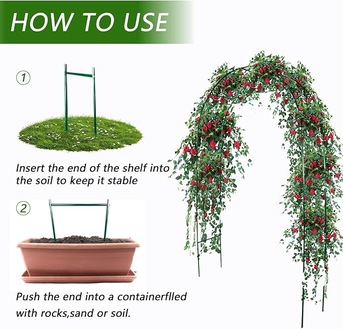 100% Metal Garden Arch Trellis for Climbing Plants Outdoor, Assemble Freely 2 Sizes,Pumpkin Archway Outdoor Garden Arbors and Arches for Wedding Party Decoration-VerdiqueGarden