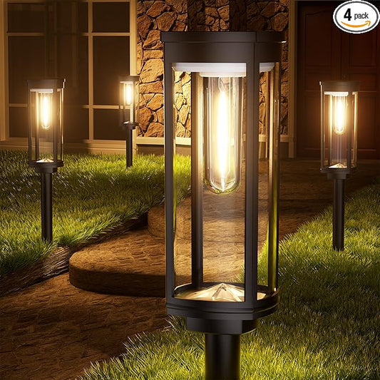 Solar Pathway Lights Outdoor,IP65 Waterproof Auto On/Off Solar Garden Lights Solar Powered Landscape Lighting for Yard Patio Walkway (4)-VerdiqueGarden