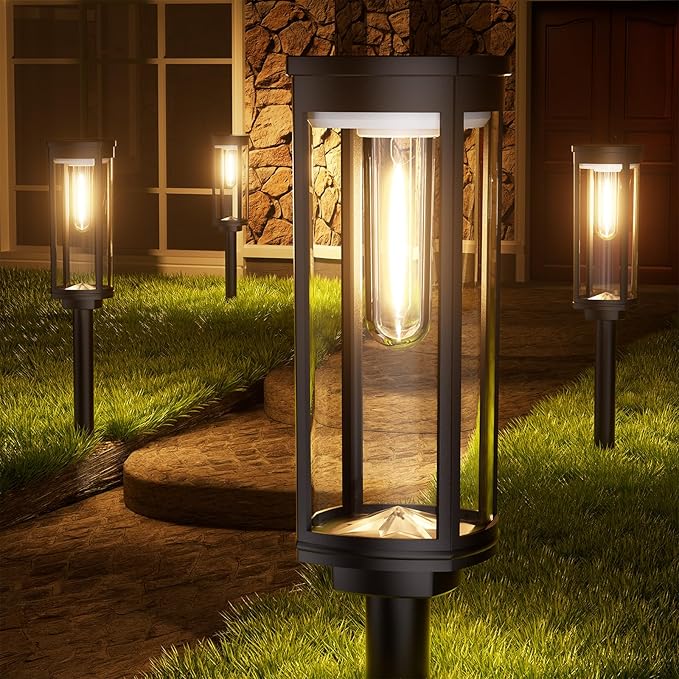 Solar Pathway Lights Outdoor Solar Lights Outdoor, IP65 Waterproof Auto On/Off Solar Garden Lights Solar Powered Landscape Lighting for Yard Walkway Driveway Pathway (Warm White, 6pack)-VerdiqueGarden