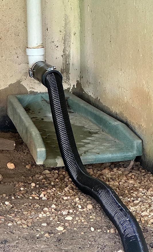 Pond Tubing ID 1 1/2” × 10ft Black Corrugated Flexible Reinforced Waterfall Pond Tube Sump Pump Hose, Non-toxic & Kinkproof (10 ft, 1 .5" ID 38mm)-VerdiqueGarden