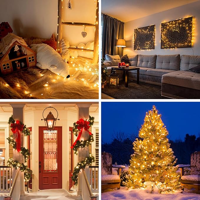 300 LED Fairy Lights Plug in - 100ft Waterproof Twinkle Lights for Bedroom, Outdoor & Indoor, 8 Modes Timer String Lights with Adapter - Warm White LED Fairy Lights for Garden, Christmas Decor-VerdiqueGarden