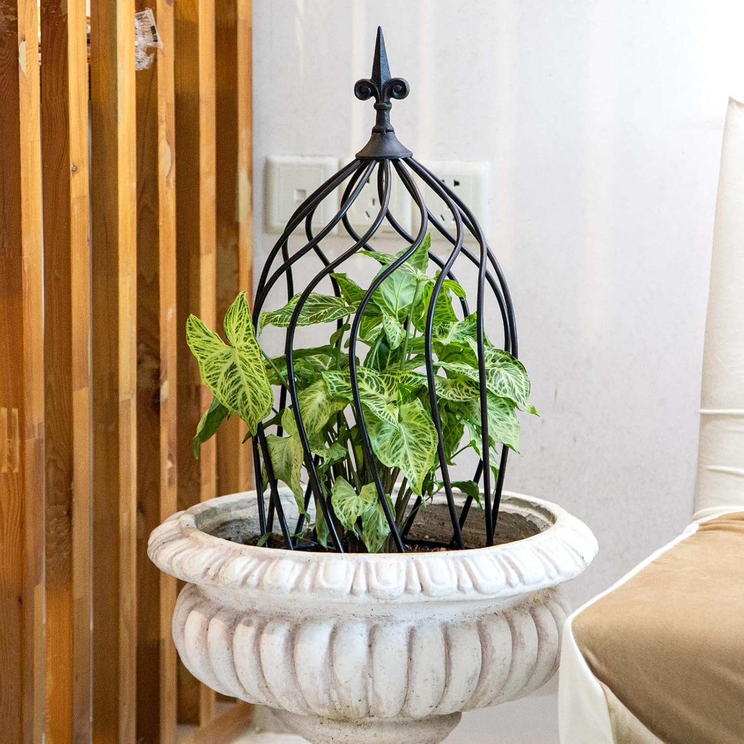 23-Inch Metal Obelisk Trellis for Climbing Plants | Sturdy Iron Design, Ideal for Outdoor Roses and Potted Vines | Easy Assembly, Compact Vertical Garden Decor for Indoor & Outdoor Use-VerdiqueGarden