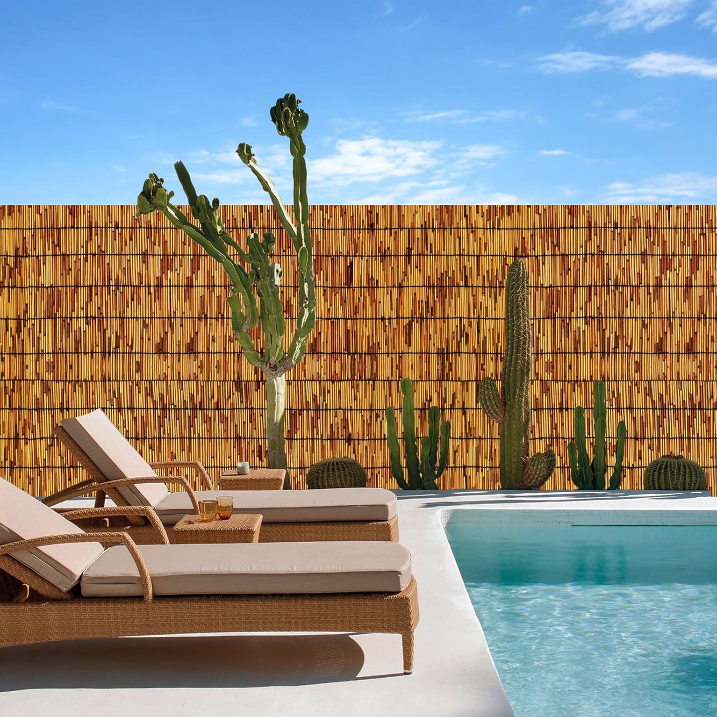 Bamboo Fence,Reed Fencing 4Feet High Bamboo Privacy Screen Outdoor for Patio, Reed Screen for Privacy Garden Backyard Balcony,4x10FT-VerdiqueGarden