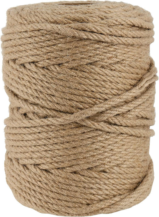 JOIKIT 5mm 492 Feet Jute Twine, Natural Braided Jute Rope, Twisted Hemp Rope for Crafts, Gardening, Bundling, Home Decoration-VerdiqueGarden
