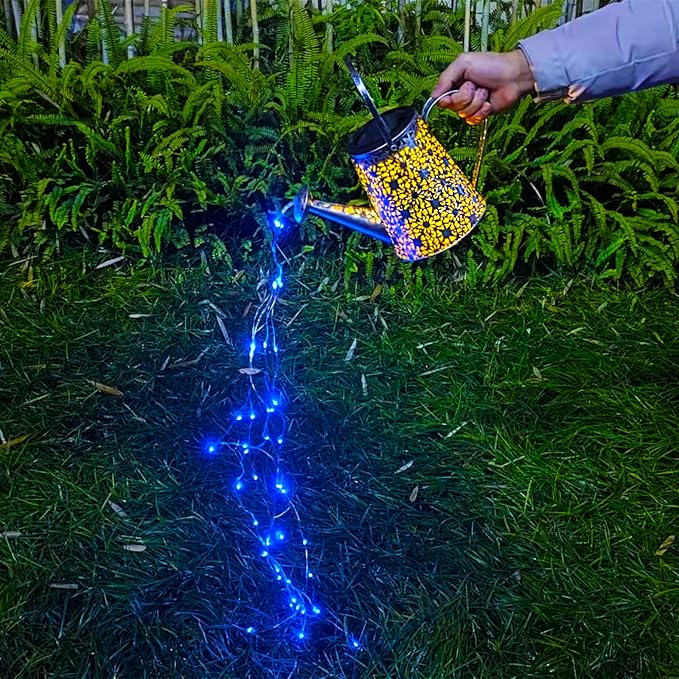 VOOKRY Solar Watering Can Lights, Large Hanging Solar Lights Outdoor Decorative Garden Decor Waterproof for Outside Patio Yard Porch Lawn Landscape Birthday Gifts for Women Mom Grandma(Blue)-VerdiqueGarden