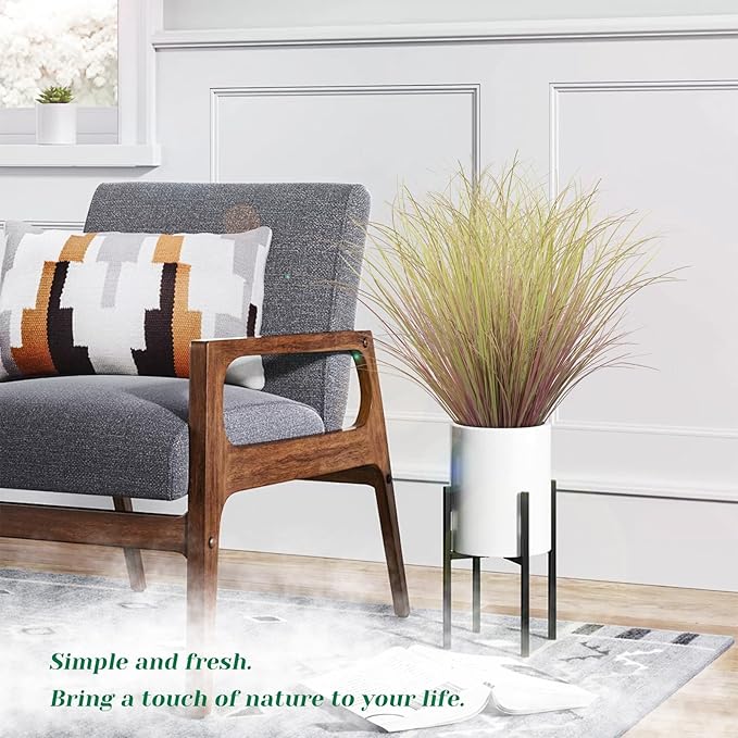 48Pcs Artificial Grass Plants, Faux Shrubs Wheat Grass, Artificial Tall Grass Fake Plants for Outdoor Decor,Artificial Greenery Stems Weed for Room Indoor Home Decor（Light Purple）-VerdiqueGarden