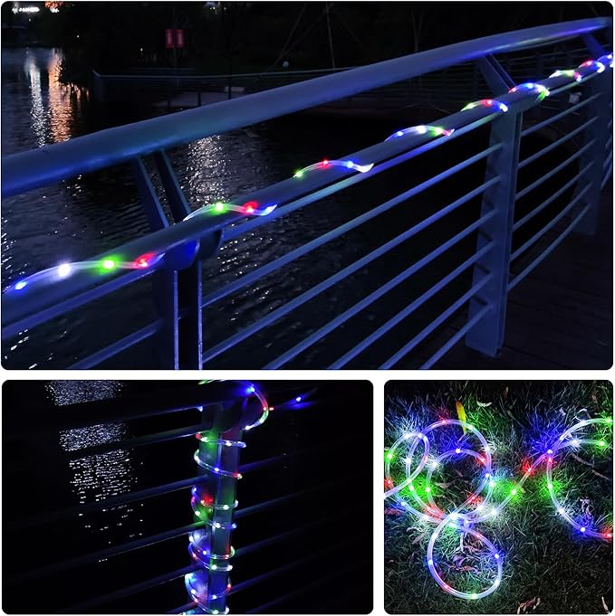 LED Rope Lights for outside 150Ft LED Rope Lights Outdoor Waterproof, 643 LEDs 110V 8 Modes Remote Led Color Christmas Rope Lights Indoor Outdoor Party Holiday Garden Decoration (Multicolor)-VerdiqueGarden
