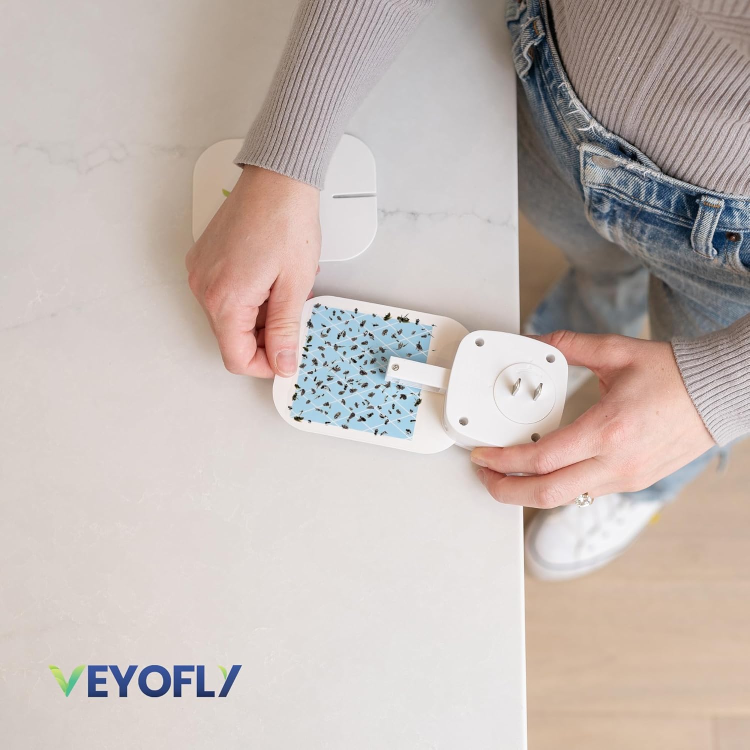 VEYOFLY Fly Trap Indoor Refill, Fruit Fly Traps for Indoors, Gnat Traps for House, Fly Catcher, Fly Trap, Plug in Catch for Fruit Flies, Moths, Gnats, Mosquito Trap (Pack of 10 Refills)-VerdiqueGarden