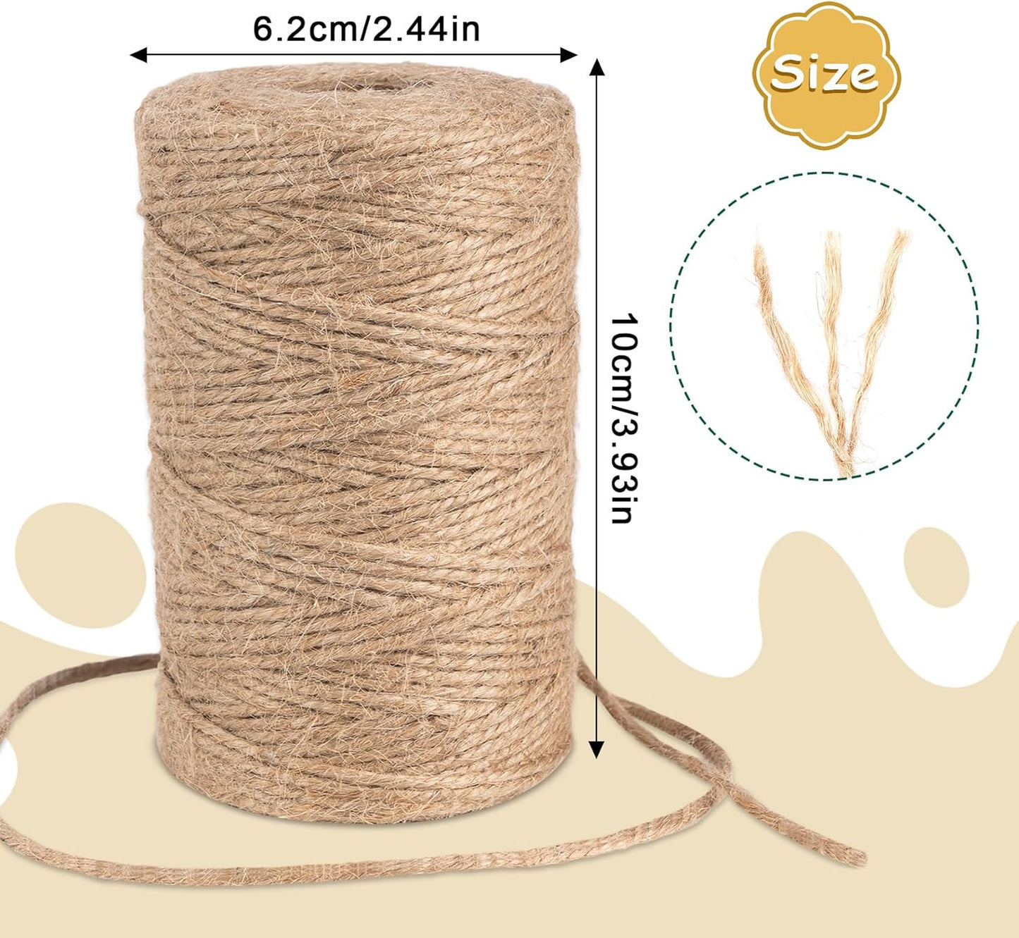 Garden Twine, 394 Feet 2mm Jute Twine, Baling Plant String for Climbing Plants,Tomatoes, Crafting Floristry 120-meter Natural Hemp Rope, 2mm-VerdiqueGarden