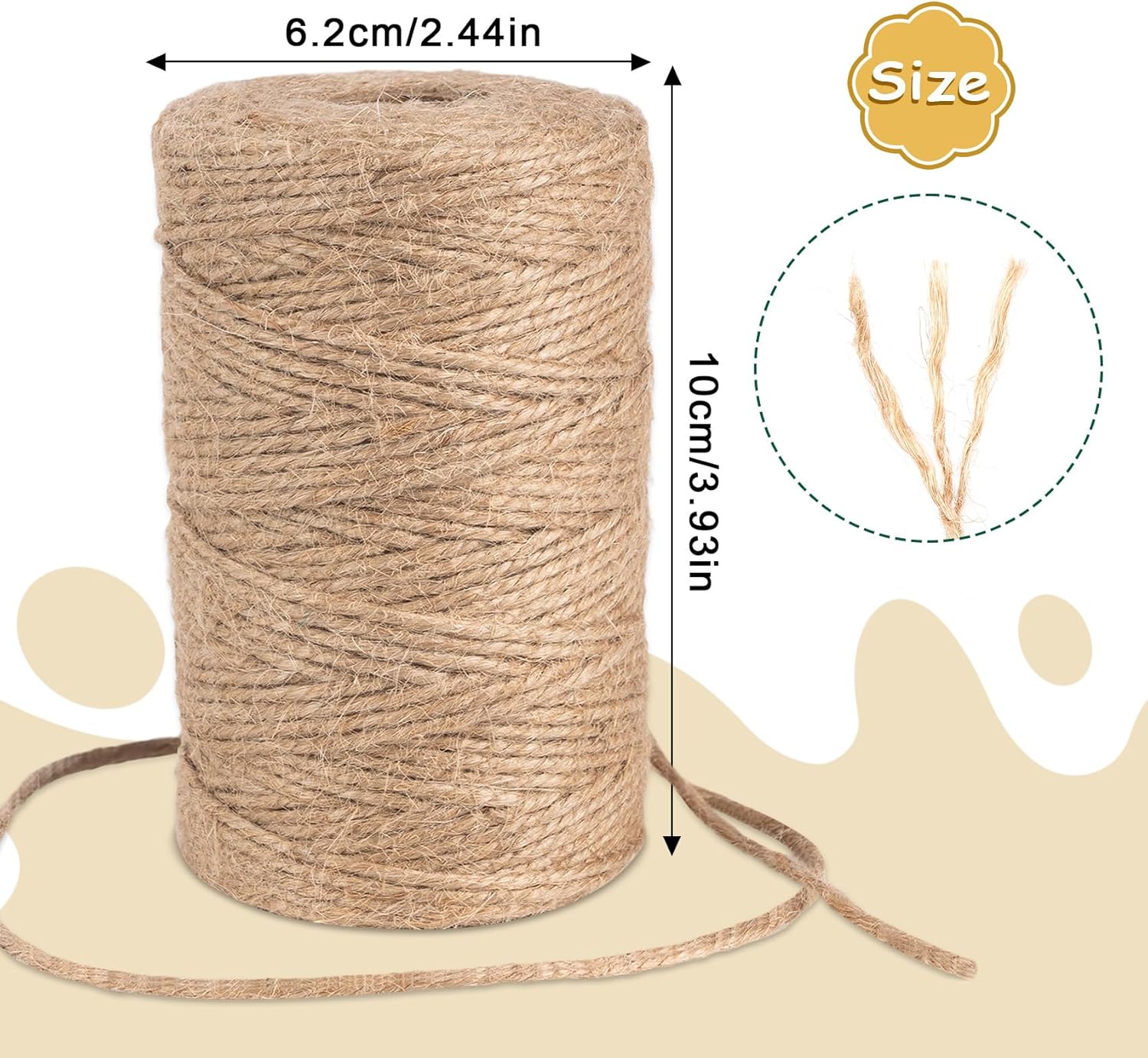 Garden Twine, 394 Feet 2mm Jute Twine, Baling Plant String for Climbing Plants,Tomatoes, Crafting Floristry 120-meter Natural Hemp Rope, 2mm-VerdiqueGarden