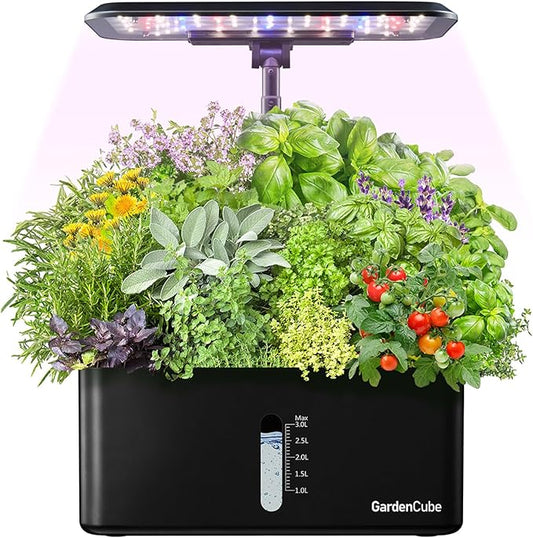Hydroponics Growing System Indoor Garden: Herb Garden Kit Indoor with LED Grow Light Quiet Smart Water Pump Automatic Timer Healthy Fresh Herbs Vegetables - Hydroponic Planter for Home Kitchen Office-VerdiqueGarden