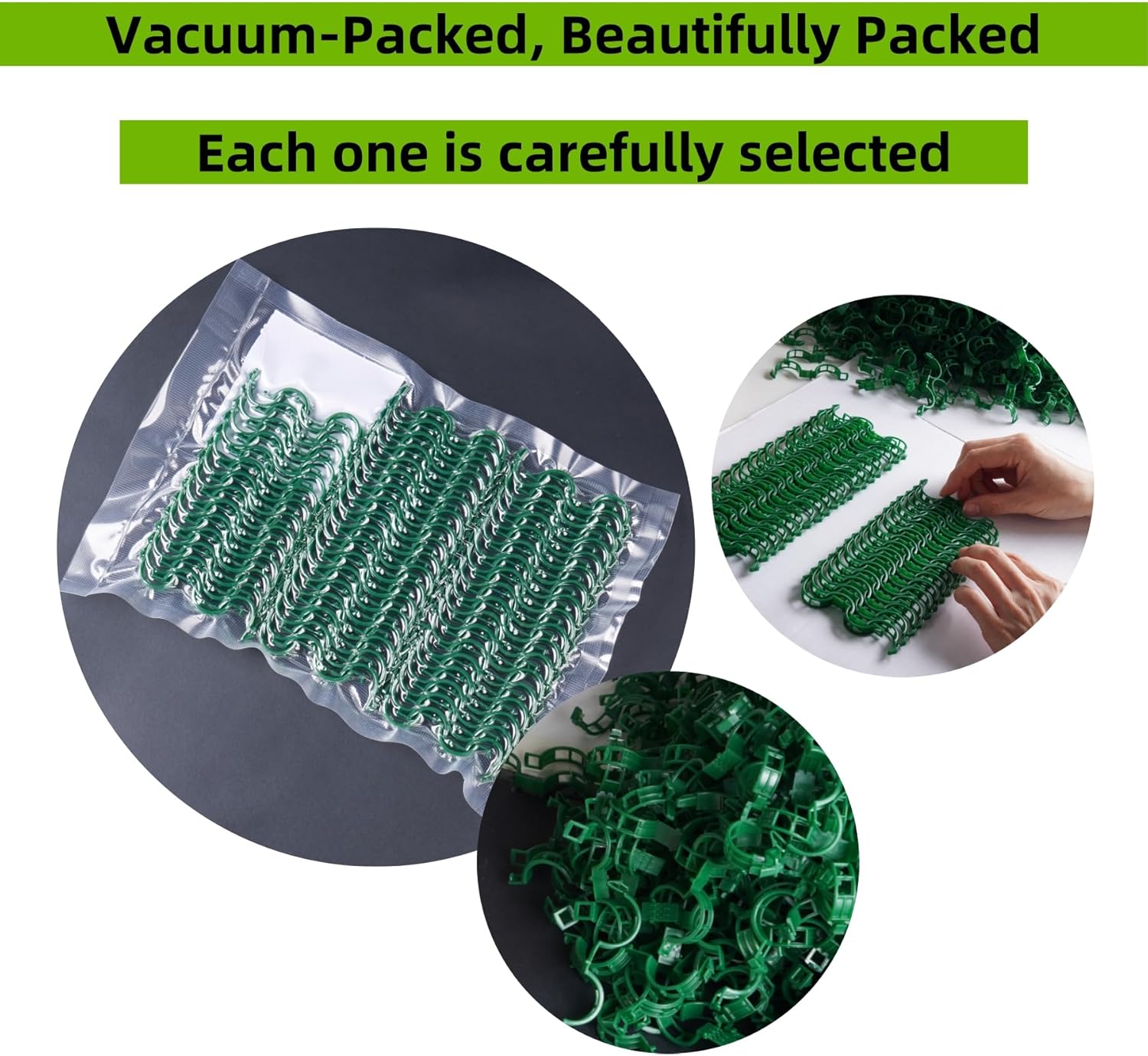 300 Pcs Plant Support Clips,Plastic Clips for Securing Plants,Tomato Vine Clips,Plant Fixing Clips,Garden Clips for Climbing Plants,Grape and Vine Vegetables (300, Green)-VerdiqueGarden