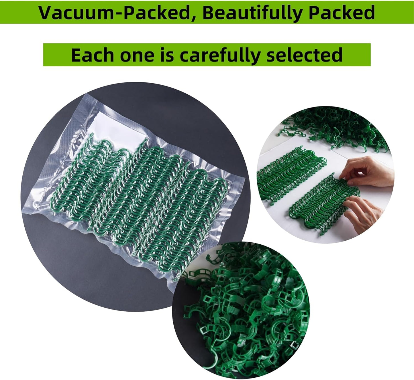 200 Pcs Plant Support Clips,Plastic Clips for Securing Plants,Tomato Vine Clips,Plant Fixing Clips,Garden Clips for Climbing Plants,Grape and Vine Vegetables (200, Green)-VerdiqueGarden