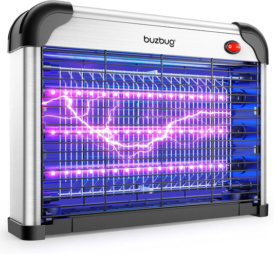 Buzbug LED Bug Zapper Indoor, 10 Years Lifespan 3 Lamps Enhance Insect Attraction, 3800V High-Voltage, Electric Mosquito Zapper, Fruit Fly Mosquito Moth Gnat Trap, Killer, Zapper -MA009-VerdiqueGarden