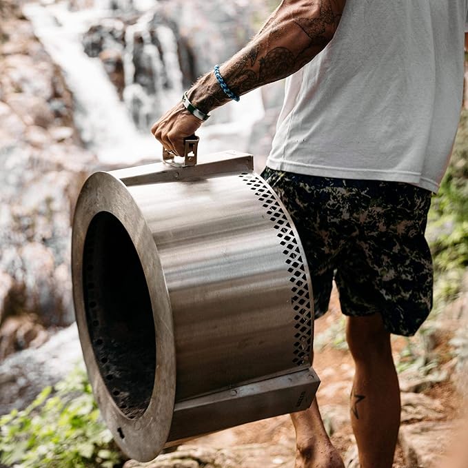 Breeo Smokeless Fire Pit (Y Series - Stainless Steel) | 21 inch Portable Smokeless Firepit for Outside | 31 Pounds | Ideal for Families Compatible with Wide Range of Breeo Accessories-VerdiqueGarden