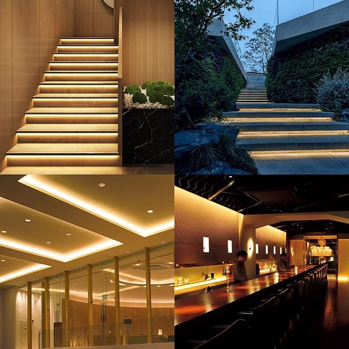 15M/49.2ft 24V COB LED Strip Light Waterproof IP65 Warm White 3000K Uniform Glow 5760LEDs CRI 93+ Flexible LED Tape Lights for DIY Cabinet Bedroom Kitchen Home Decor(No Power Supply)-VerdiqueGarden