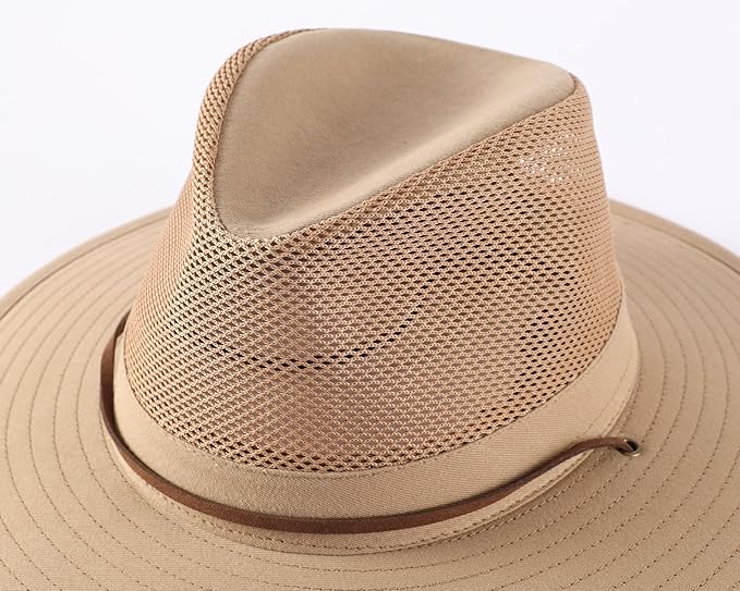Home Prefer Cotton Summer Fedora Hat Wide Brim Sun Hats for Men Women UPF 50+ Sun Protection Cap for Fishing Hiking-VerdiqueGarden