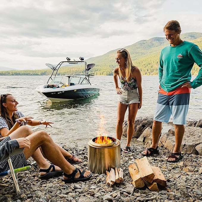 Solo Stove Ranger 2.0, 15 Inch Smokeless Fire Pit – Portable Stainless Steel Outdoor Fireplace with Carry Case - Lightweight Fireplace, Removable Ash Pan, Ideal for 2-4 People, 15lbs-VerdiqueGarden