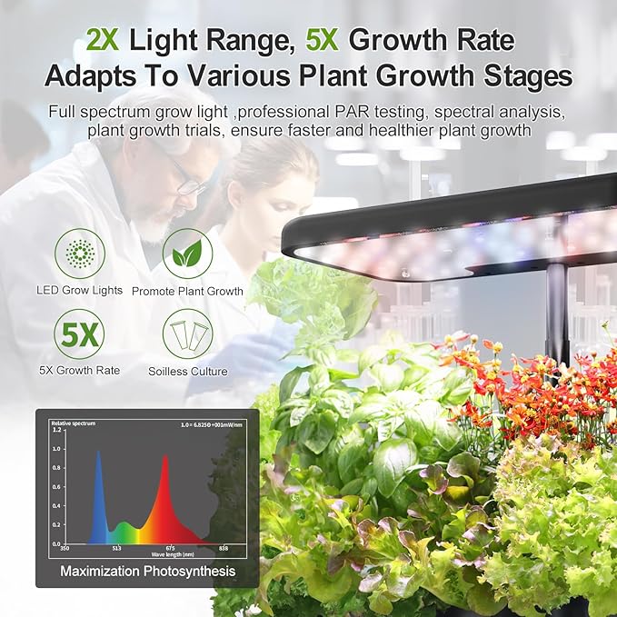 Hydroponics Growing System Indoor Garden, 8 Pods Indoor Herb Garden Kit Countertop with LED Grow Light Quiet Smart Water Pump for Home Kitchen Office, Gift Ideas for Women Men-VerdiqueGarden
