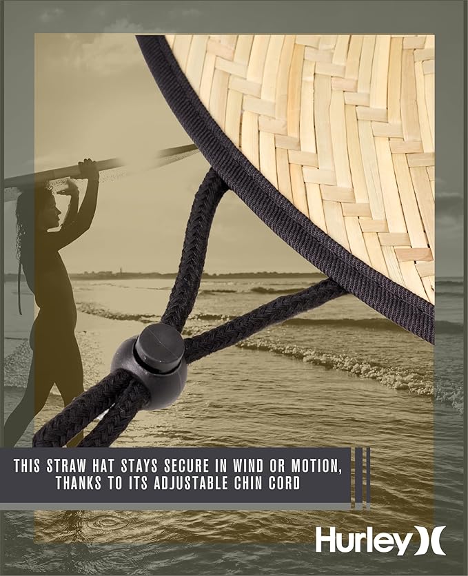 Hurley Men's Straw Hat - Bayside Lifeguard Straw Sun Hat-VerdiqueGarden