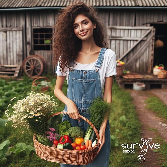 #1 Set of 70 Survival Vegetable Seeds Garden Kit Over 11,900 Seeds Non-GMO and Heirloom, Great for Emergency Bugout Survival Gear Seeds for Planting Vegetables and Fruits Herbs - Survive Seed Co.-VerdiqueGarden