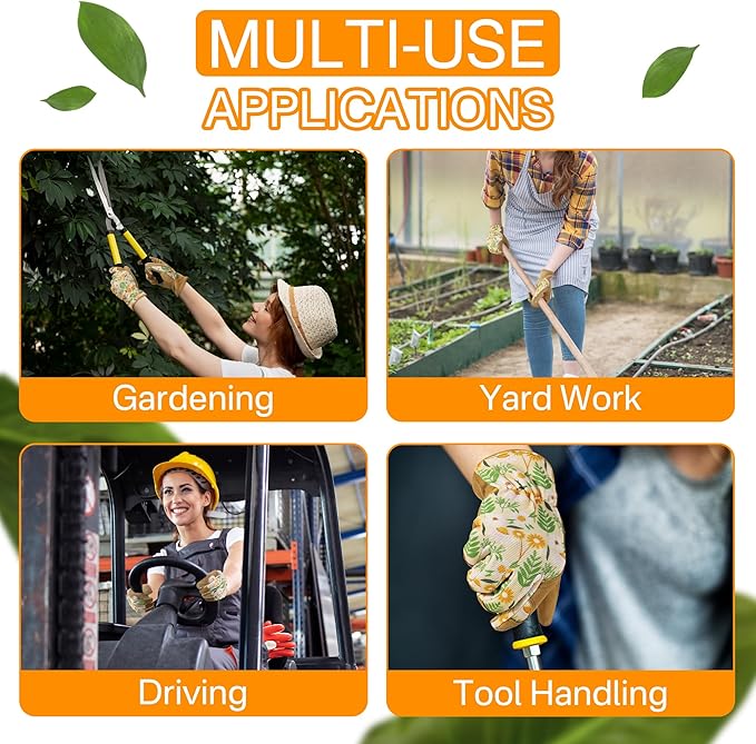 HANDLANDY Women Safety Work Gloves Utility Touch Screen Working Grip Glove for Yardwork Gardening Breathable Mechanic Gloves-VerdiqueGarden