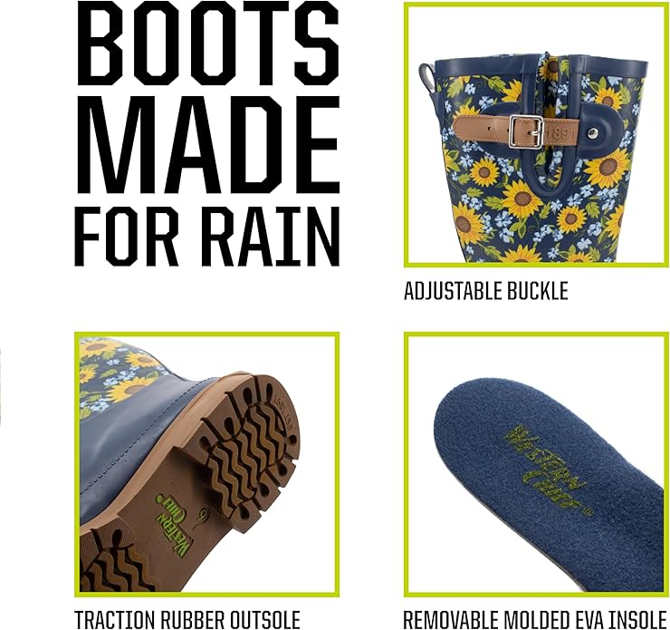 Western Chief Women's Tall Waterproof Rain Boot Outdoor Garden Shoes-VerdiqueGarden