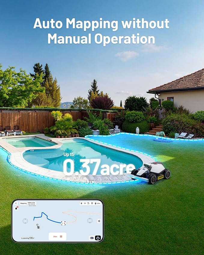 LUBA mini AWD 1500 Robot Lawn Mower with 4G for 0.37 Acre, All-Wheel-Drive for 80% Slope, No Perimeter Wire, UltraSense AI Vision+RTK Auto-Mapping, Cutting Height 0.8"-2.6"-VerdiqueGarden