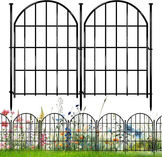 26 Pack Decorative Garden Fence, 22in X 28ft Arched No Dig Fence Border, Garden Edging Border, Rustproof Metal Animal Barrier with Ground Stake for Dog, Rabbit, Outdoor Yard Patio Decor-VerdiqueGarden