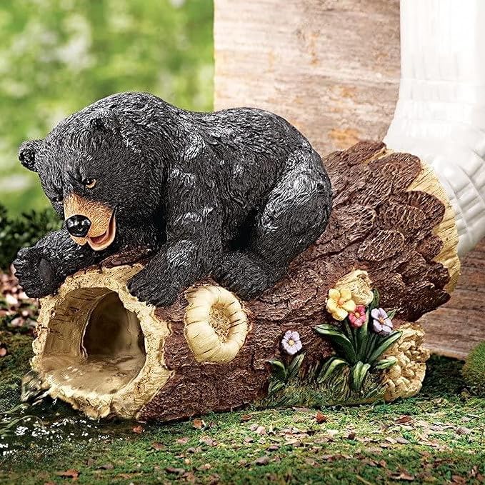 Bear Decorative Gutter Downspout Extension, Resin Sculpture, 9.8x3.9x6.9 inches, Handmade, All Seasons, Outdoor Statue-VerdiqueGarden